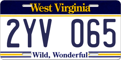 WV license plate 2YV065