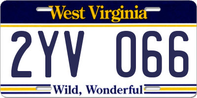 WV license plate 2YV066