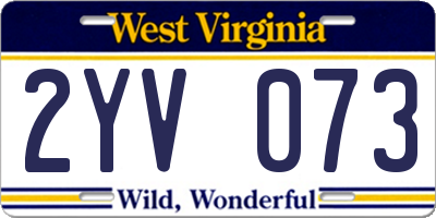 WV license plate 2YV073