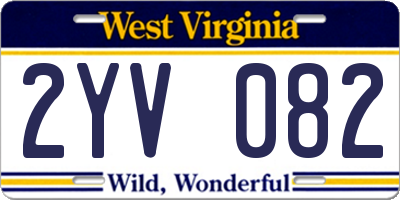 WV license plate 2YV082