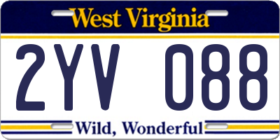 WV license plate 2YV088