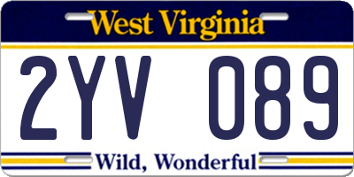 WV license plate 2YV089