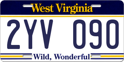 WV license plate 2YV090
