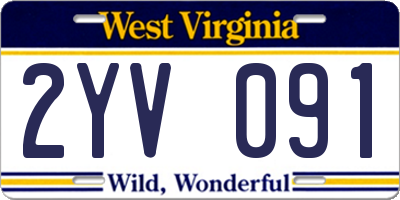 WV license plate 2YV091