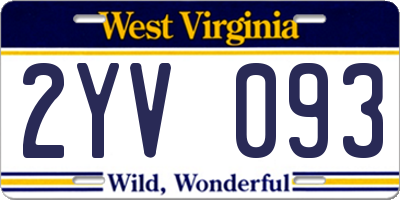 WV license plate 2YV093
