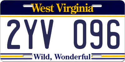 WV license plate 2YV096