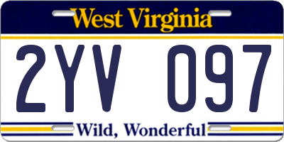 WV license plate 2YV097