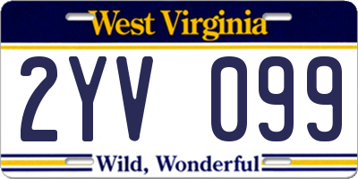 WV license plate 2YV099