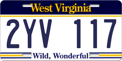 WV license plate 2YV117