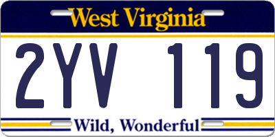 WV license plate 2YV119