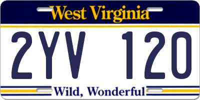 WV license plate 2YV120