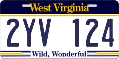 WV license plate 2YV124