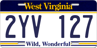 WV license plate 2YV127