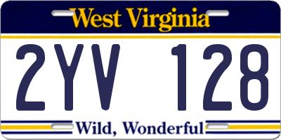 WV license plate 2YV128