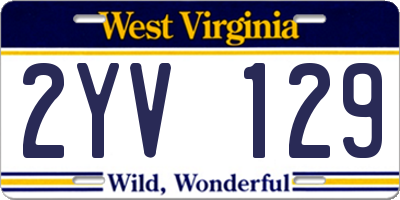 WV license plate 2YV129