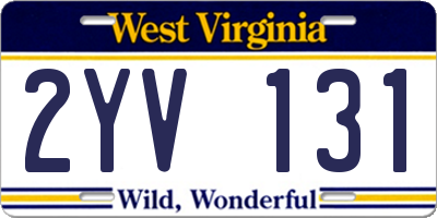WV license plate 2YV131