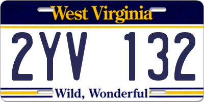 WV license plate 2YV132