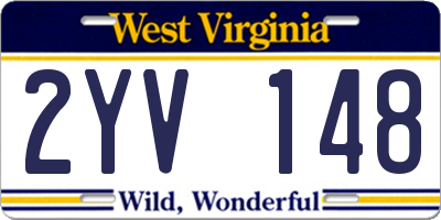 WV license plate 2YV148