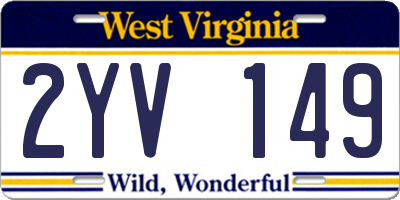 WV license plate 2YV149