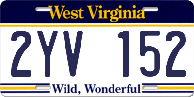 WV license plate 2YV152