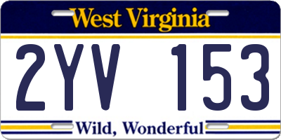 WV license plate 2YV153