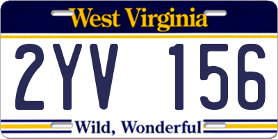 WV license plate 2YV156