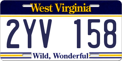 WV license plate 2YV158