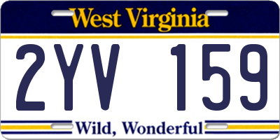 WV license plate 2YV159