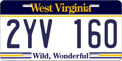 WV license plate 2YV160