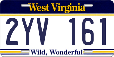 WV license plate 2YV161