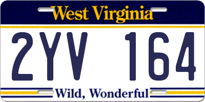 WV license plate 2YV164