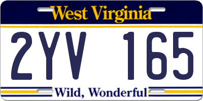 WV license plate 2YV165