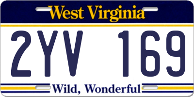 WV license plate 2YV169