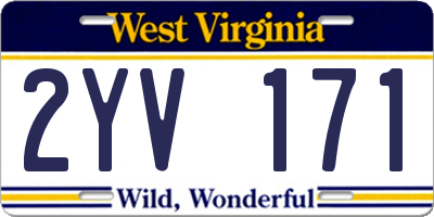 WV license plate 2YV171