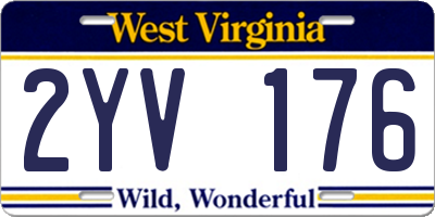 WV license plate 2YV176