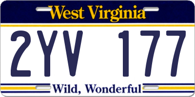 WV license plate 2YV177
