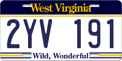 WV license plate 2YV191