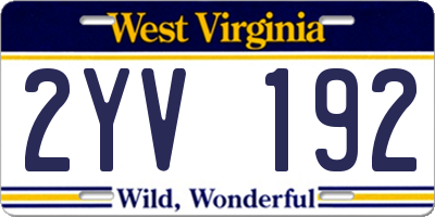 WV license plate 2YV192