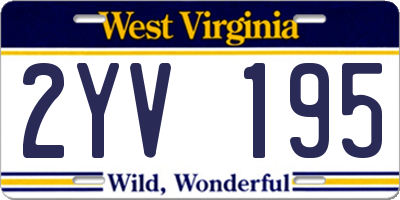 WV license plate 2YV195