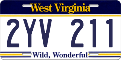 WV license plate 2YV211