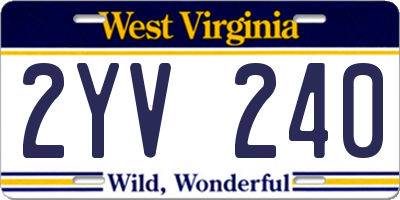 WV license plate 2YV240