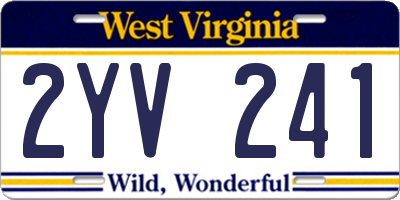WV license plate 2YV241