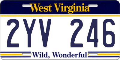 WV license plate 2YV246