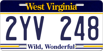 WV license plate 2YV248