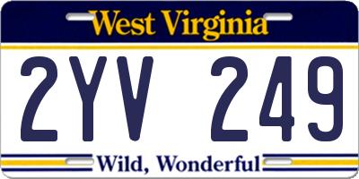 WV license plate 2YV249