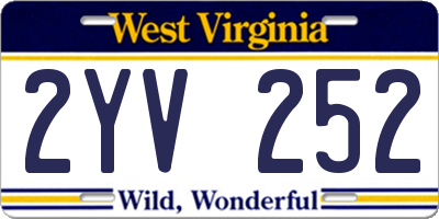 WV license plate 2YV252