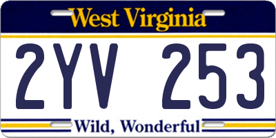 WV license plate 2YV253