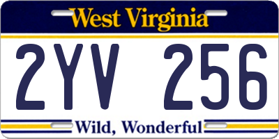 WV license plate 2YV256