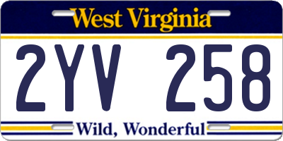 WV license plate 2YV258