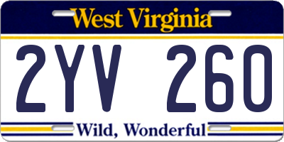 WV license plate 2YV260